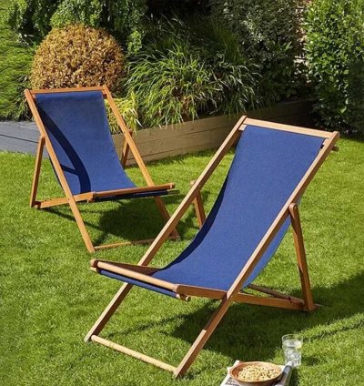 Chaise de Plage et Camping Pliable en Bois Rouge (Grand Modèle)