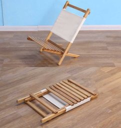Chaise de Plage et Camping Pliable en Bois Rouge (Petit Modèle)