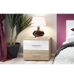 Chambre à Coucher Prestige Chêne et Blanc + Matelas et 2 Oreillers Gratuits