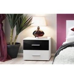 Chambre à Coucher Prestige Noir et Blanc + Matelas et 2 Oreillers Gratuits