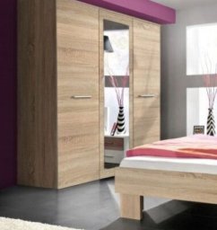 Armoire à portes coulissantes avec miroir couleur chêne 210×190 cm