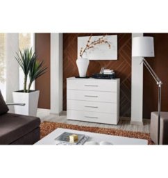 Commode avec 4 Tiroirs Couleur Blanc