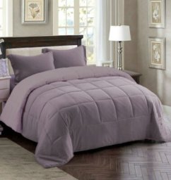 Couette 2 Places Couleur Gris Unie + 2 Taies D’oreillers Gratuits 220 X 240 cm