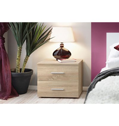 Chambre à Coucher Prestige Chêne + Matelas et 2 Oreillers Gratuits