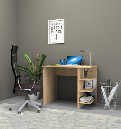 Bureau Junior Avec 3 Étagères De Rangement Couleur Chêne – (A343)