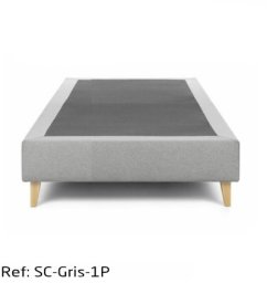 Sommier Capitonné Une Place Gris Tissu Anti-taches